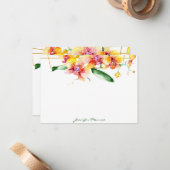 Rode en gele orchideeën op maat notitiekaartje (Voorkant / Achterkant in situ)