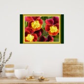 Rode en gele pansies (grote matten) poster (Keuken)