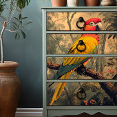 rode en gele papegaai Victoriaans meubels Tissuepapier