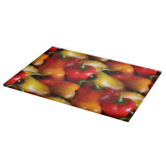 Rode en gele paprika snijplank (Hoek)