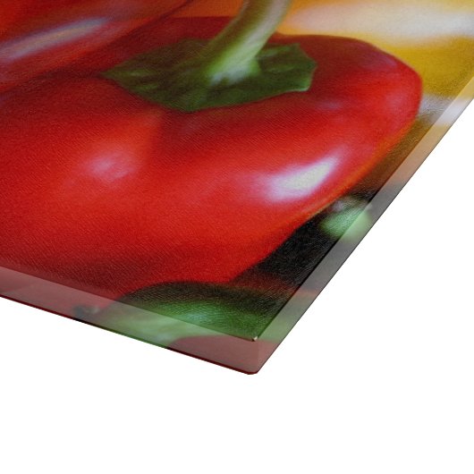 Rode en gele paprika snijplank (Hoek)