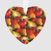 Rode en gele paprika's Acrylhoudend Ornament (achterkant)