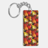 Rode en gele paprika's Acrylische Sleutelhanger (Voorkant Links)