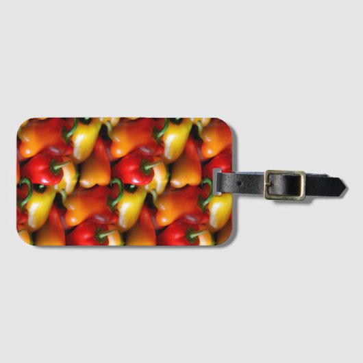 Rode en gele paprika's bagagelabel (Voorkant (horizontaal))