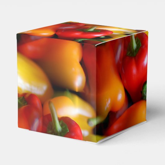 Rode en gele paprika's bedankdoosjes (Achterkant)