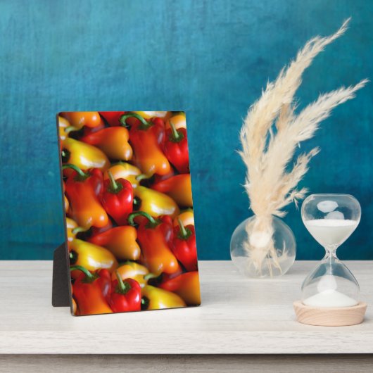 Rode en Gele Paprika's Fotoplaat (Zijkant)