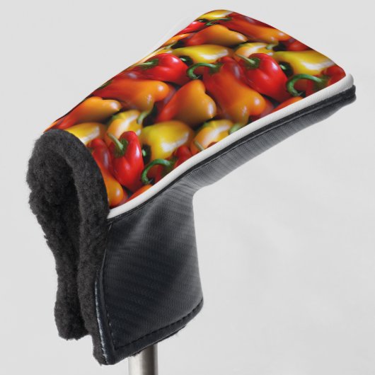 Rode en gele paprika's golfheadcover (3/4 voorkant)