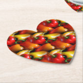 Rode en gele paprika's kartonnen onderzetters (Gekanteld)