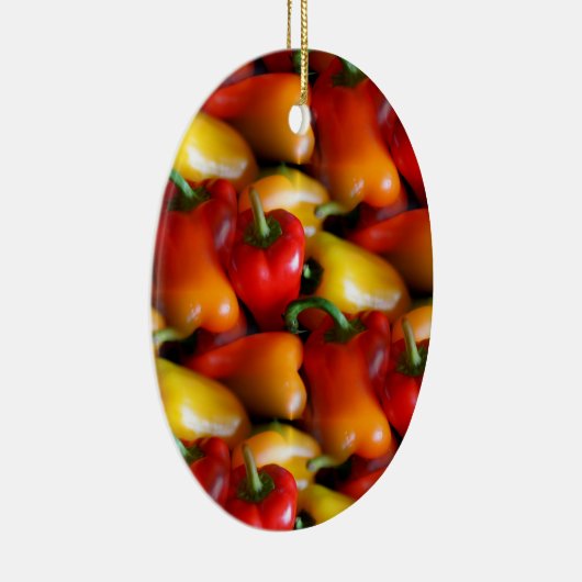 Rode en gele paprika's keramisch ornament (Rechts)
