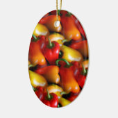Rode en gele paprika's keramisch ornament (Links)