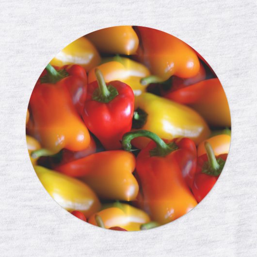 Rode en gele paprika's labels (Design 1)