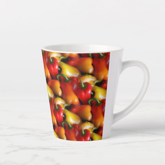 Rode en gele paprika's latte mok (Rechts)
