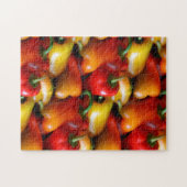 Rode en gele paprika's legpuzzel (Horizontaal)