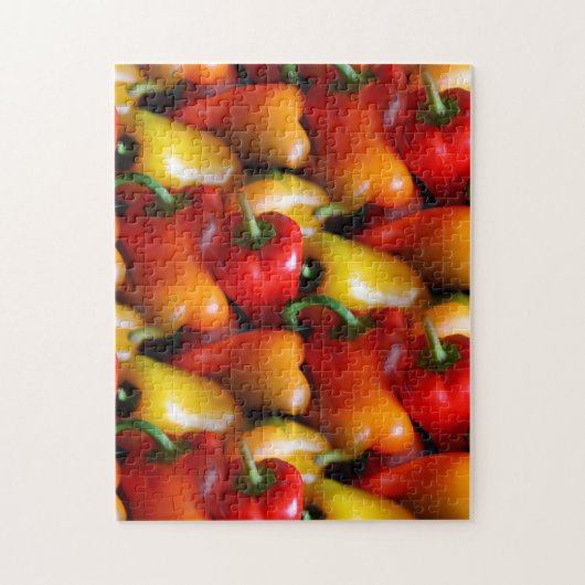 Rode en gele paprika's legpuzzel (Verticaal)