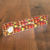 Rode en gele paprika's naambordje (Zijkant)