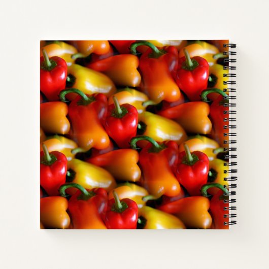 Rode en gele paprika's notitieboek (Achterkant)