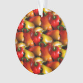 Rode en gele paprika's ornament (voorkant)