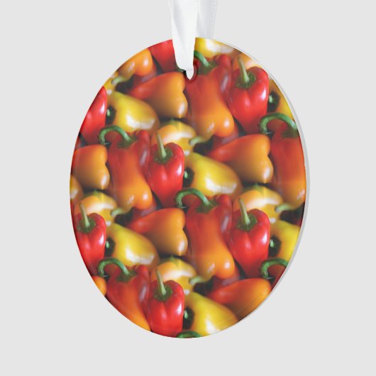 Rode en gele paprika's ornament (voorkant)