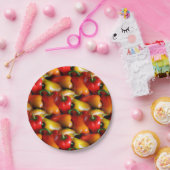 Rode en gele paprika's papieren bordje (Feest)