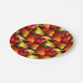 Rode en gele paprika's papieren bordje (Gekanteld)