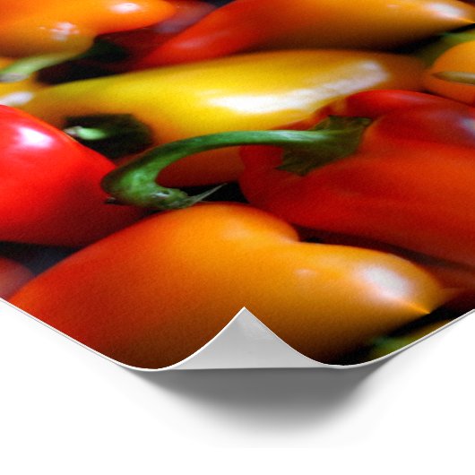 Rode en gele paprika's poster (Hoek)