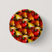 Rode en gele paprika's ronde button 3,2 cm (Voorkant)