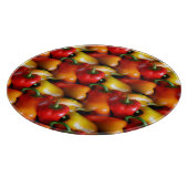 Rode en gele paprika's snijplank (Hoek)