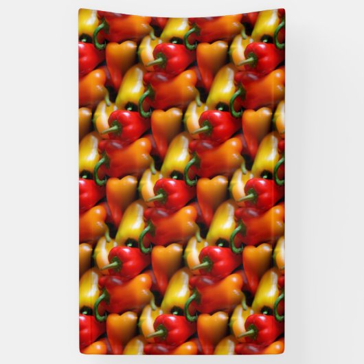 Rode en gele paprika's spandoek (Verticaal)