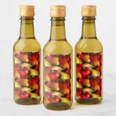 Rode en gele paprika's wijn etiket (Flessen)