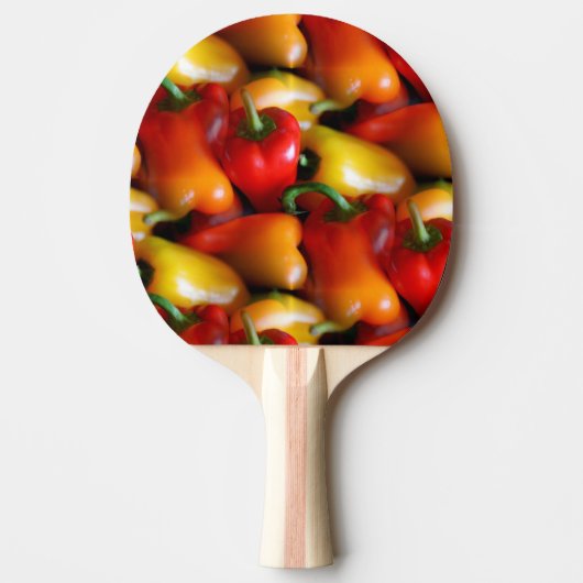 Rode en gele Peppers Ping Pong Paddle Tafeltennisbatje (Voorkant)