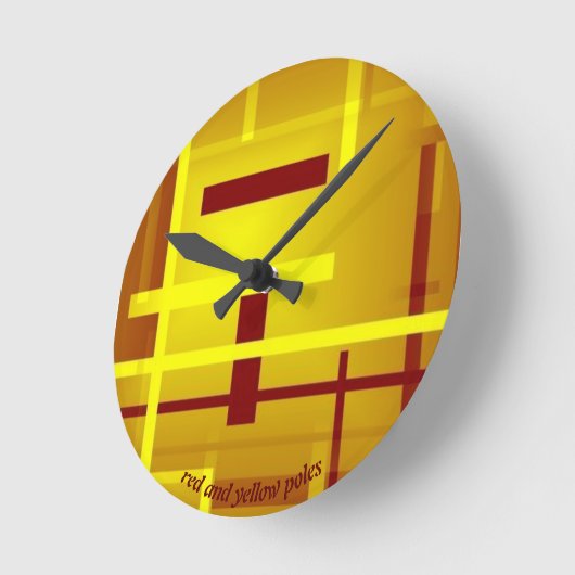 Rode en gele polen ronde klok (Hoek)