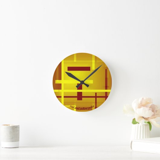 Rode en gele polen ronde klok (Huis)