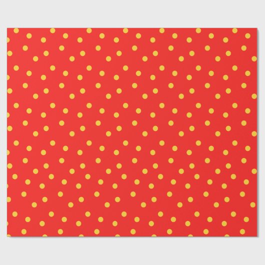 Rode en gele polka dot cadeaupapier (Vlak)
