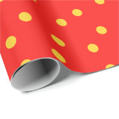 Rode en gele polka dot cadeaupapier (Rol Hoek)