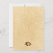 Rode en Gele Rozen Bloemenbruiloft, roze Kaart (Achterkant)