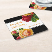 Rode en gele rozen  Boheems gebruik Kartonnen Onderzetters (Schuin)