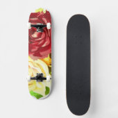 Rode en gele rozen kunst skateboard (Voorkant)