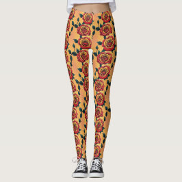 Rode En Gele Rozen Leggings