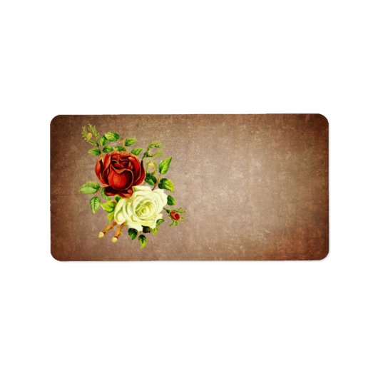 rode en gele rozen met stijl etiket (Voorkant)