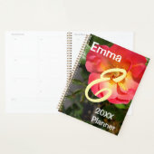 Rode en gele rozenbloem planner (Display)