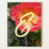 Rode en gele rozenbloem planner (Achterkant)