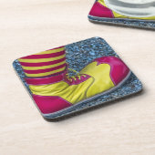 Rode en gele schotel harde plastic onderzetters (Linkerzijde)