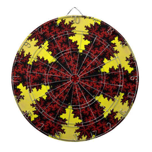 Rode en Gele Sneeuwvlok Dartbord (Voorkant)