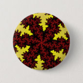 Rode en Gele Sneeuwvlok Ronde Button 5,7 Cm (Voorkant)