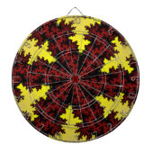 Rode en gele sneeuwvlokken dartbord (Voorkant)