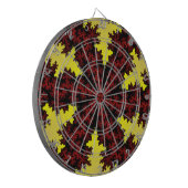 Rode en gele sneeuwvlokken dartbord (Voorkant Links)