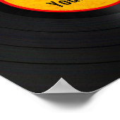 Rode en gele sterren Persoonlijke vinylplaat Poster (Hoek)