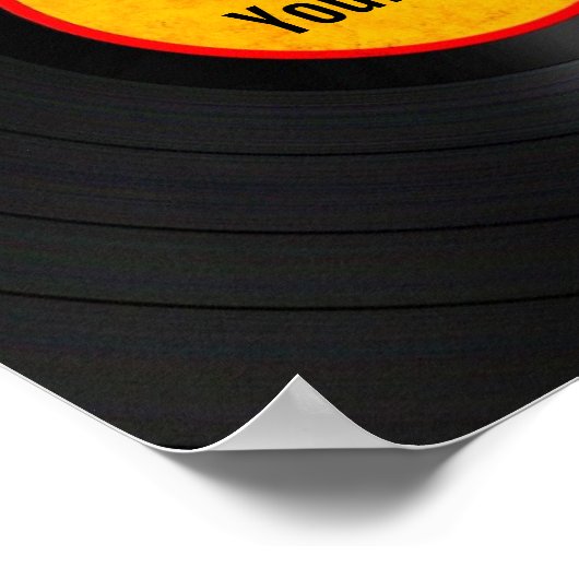 Rode en gele sterren Persoonlijke vinylplaat Poster (Hoek)