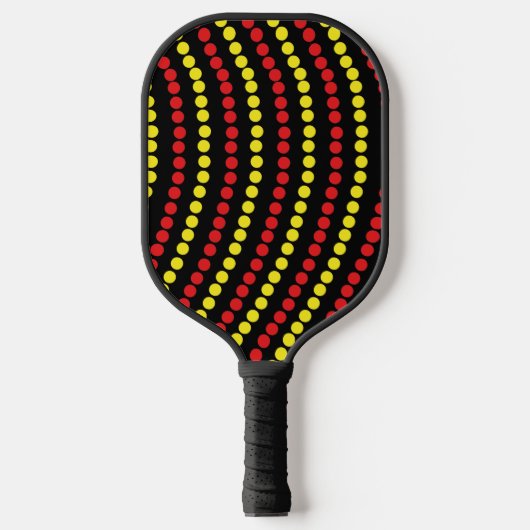 Rode en Gele Stippen Koel Pickleball Paddle (Voorkant)