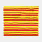 Rode en gele strepen ontwerp fleece deken (Voorkant (Horizontaal))